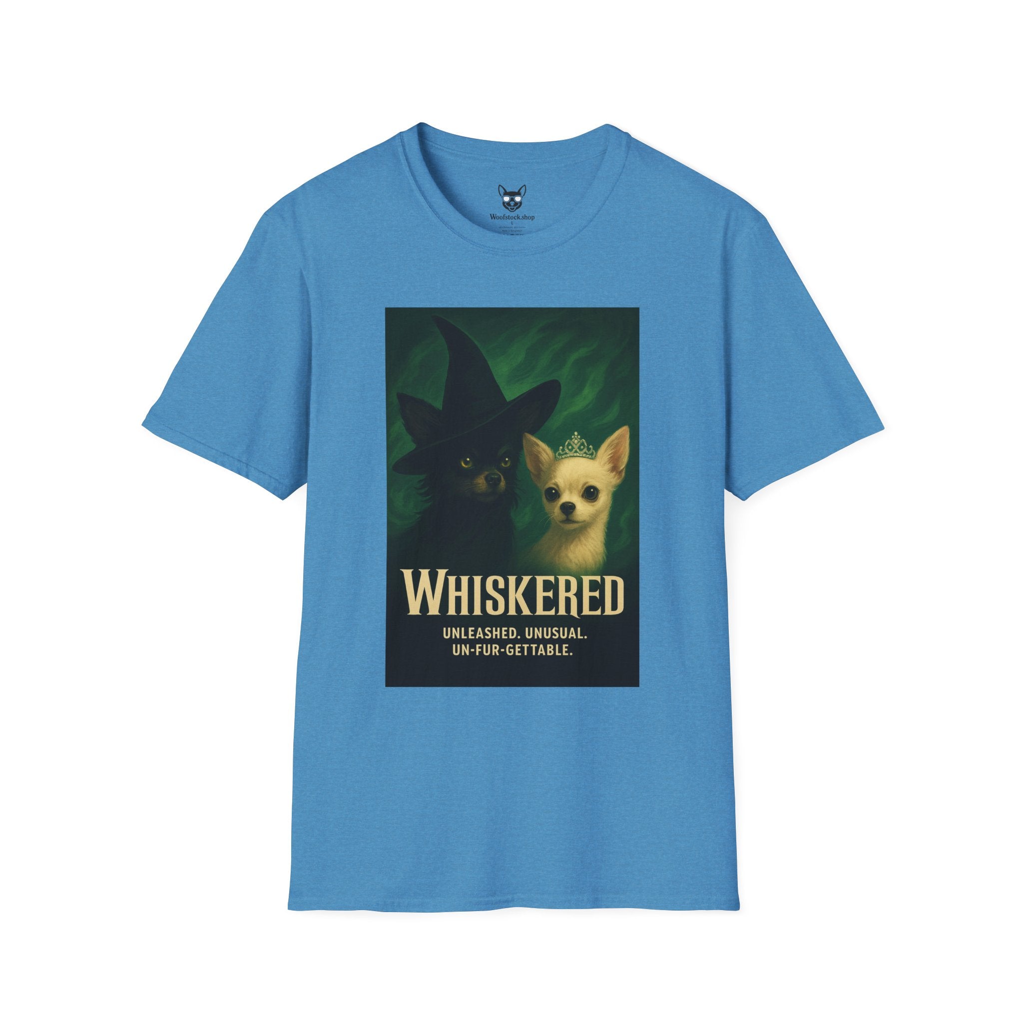 Wicked Broadway Poster Dog Parody Unisex Softstyle T-Shirt -- Funny Dog Shirt for Broadway and Dog Lovers